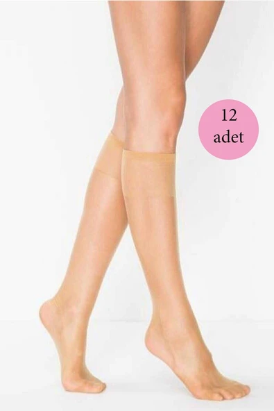 12 Adet Süper Ince 15 den Mat Pantolon Çorabı Ten ürün görseli 1