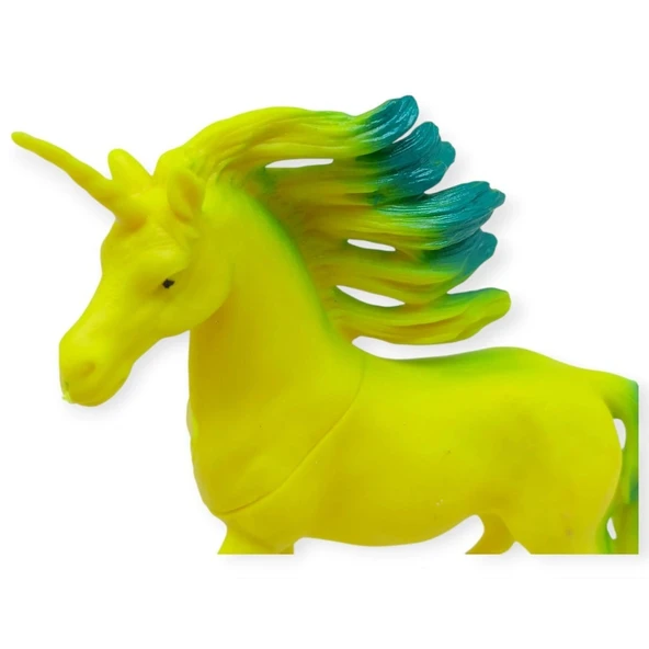 Çiftlik Hayvanları Serisi - Efsanevi Unicorn  cm - Sarı - Yeşil - 1 ADET ürün görseli 1