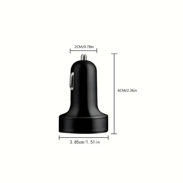 6 Portlu Hızlı Araç Şarj  – 4 USB + 2 Type-C Çıkışlı Dijital Göstergeli Oto Şarjı ürün görseli 1