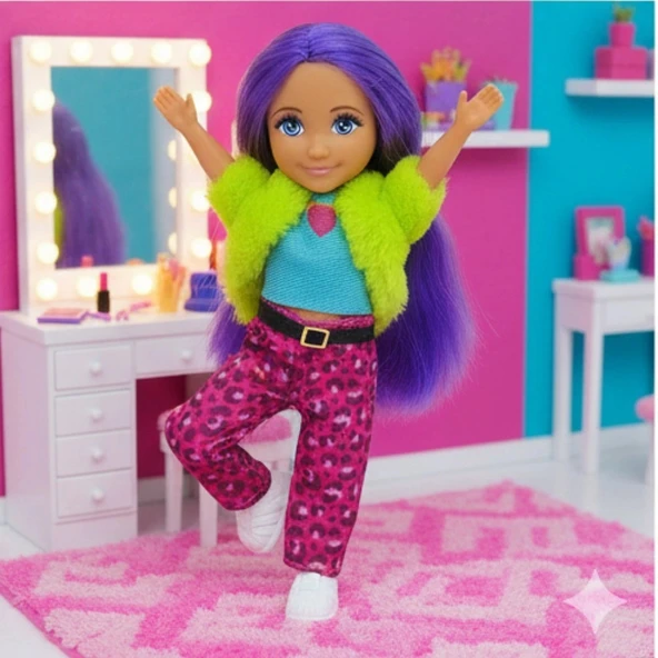 Ankiki Moda İkonu Bebek Figür 13 cm  - Mor lı Hip-Hop Rüzgarı  - 1 ADET ürün görseli 1