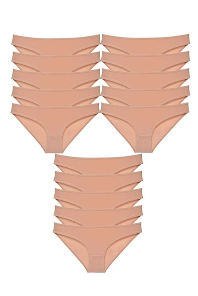 15 adet Süper Eko Set Likralı Kadın Slip Külot Ten ürün görseli 1