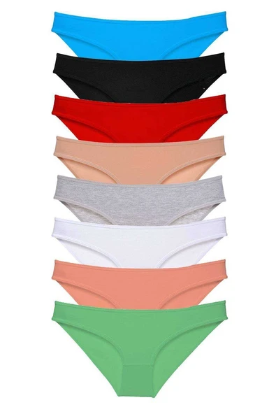 8 adet Süper Eko Set Likralı Kadın Slip Külot Set 1 ürün görseli 1