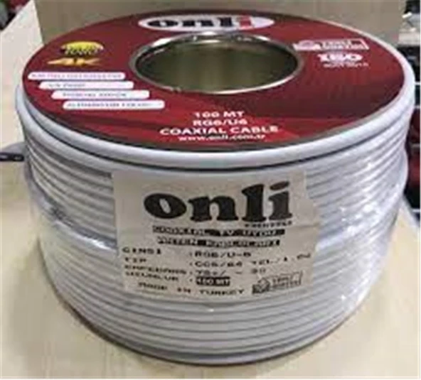 Onli ON-8001 RG6-U6 96 Tel 1,02 CCS-AL 100 metre Anten Uydu Kablosu ürün görseli 1