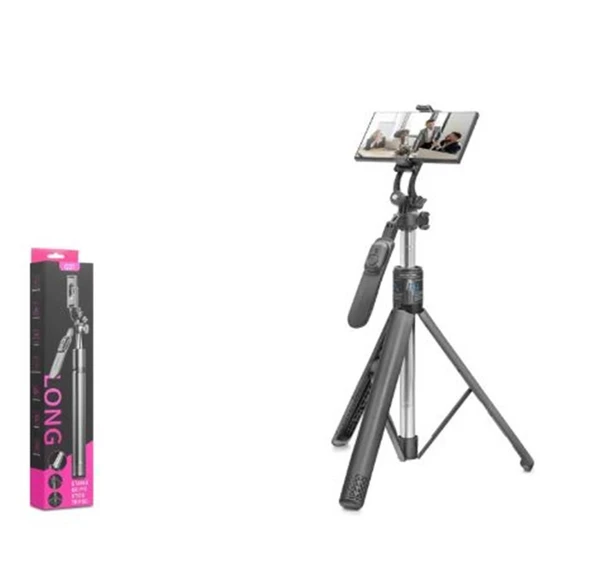 NODAR ND1050 Telefon Tripodu ve Selfie Çubuğu Seti Bluetooth Kumandalı 201 cm - Siyah ürün görseli 1