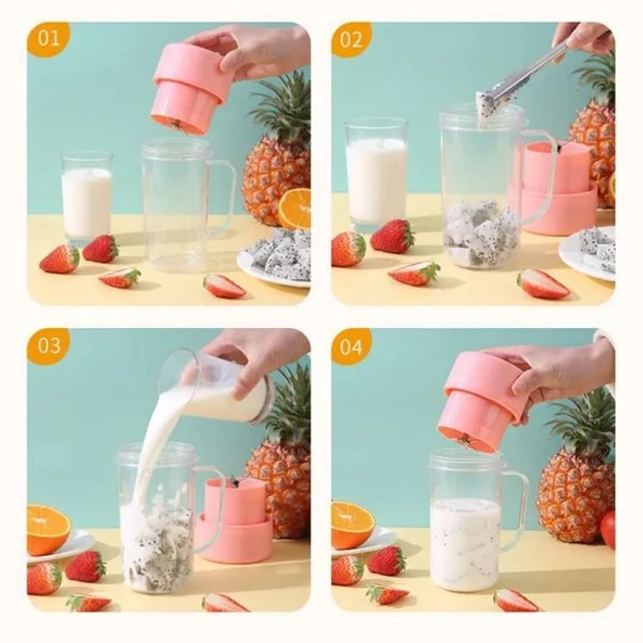 Taşınabilir Pipetli Bardak Blender - Resim 4
