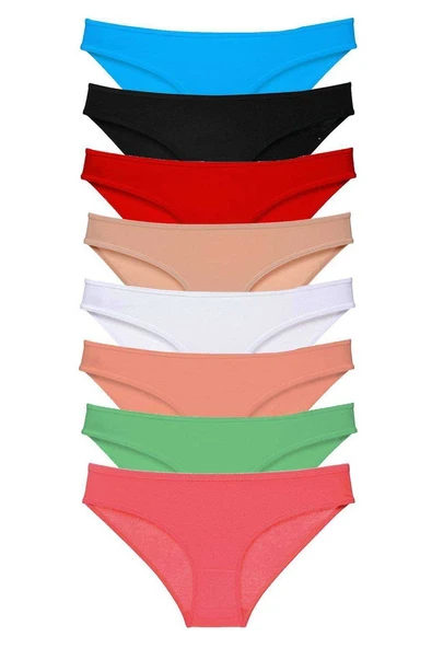 8 adet Süper Eko Set Likralı Kadın Slip Külot Set 5 ürün görseli 1