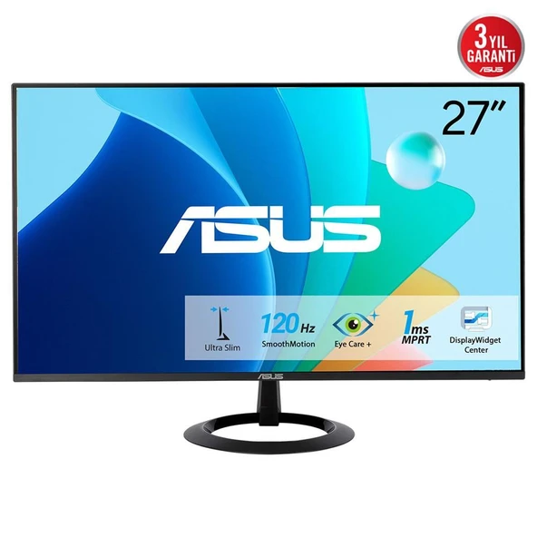 Asus 27" VZ279HG IPS 1920x1080 1MS 120hz HDMI VGA 3yil Cercevesiz Düsük Mavi Isik Ultra Slim Monitör ürün görseli 1