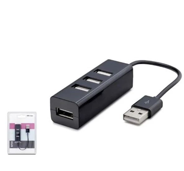 HADRON HDX7014 USB Hub 4 Port 480 Mbps Siyah ürün görseli 1