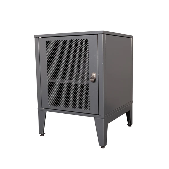 Alfafonet Ziglat Serisi Kilitli Metal Home Office Dolabı %70 Perfore Kapaklı Antrasit Gri 450x600x450 mm ürün görseli 1