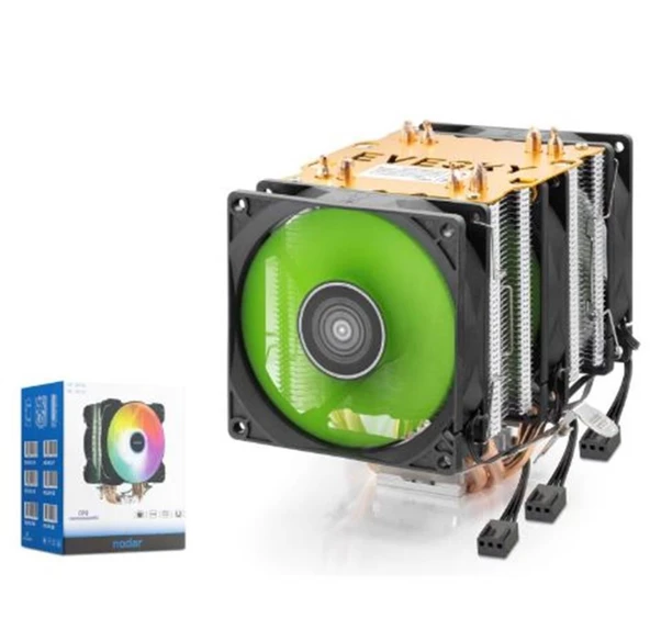 NODAR ND2603 CPU Kule Tipi İşlemci Soğutucu Üç Fanlı 90 mm Siyah ürün görseli 1