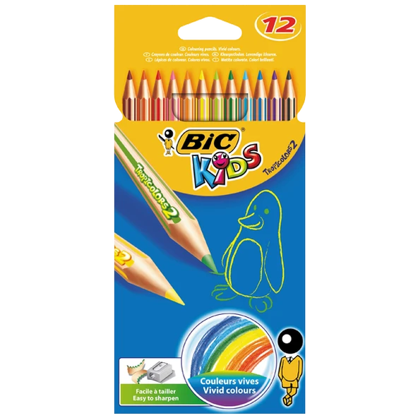 Bic Kuru Boya TropicolorS2 Tam Boy 12 Lİ 832566 ürün görseli 1