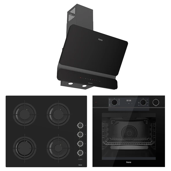 Ferre New Fryart & Steamart CS Seriisi Ultra Sessiz Siyah Ankastre Set ( QEP64CS-CS205FA-D080-SA ) ürün görseli 1