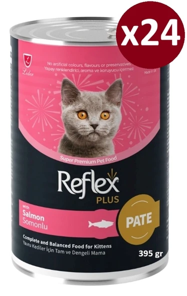 Reflex Plus Konserve Pate Somonlu Yavru Kedi Maması 395 Gr*24 ADET ürün görseli 1