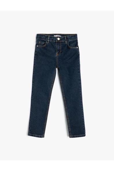 Koton Erkek Çocuk Kot Pantolon Ayarlanabilir Lastikli Pamuklu - Slim Jean ürün görseli 1