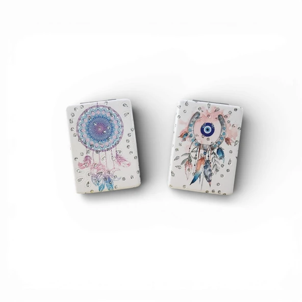 Kadın İkili Cep Aynası Dikdörtgen Dream Catcher ürün görseli 1