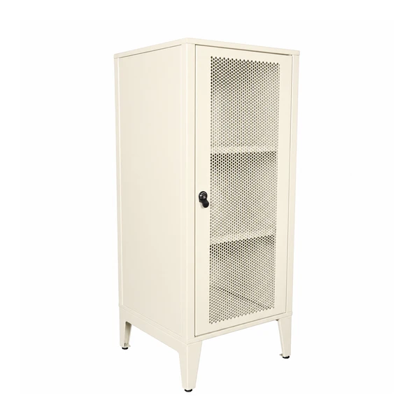 Alfafonet Ziglat Serisi Kilitli Metal Home Office Dolabı %70 Perfore Kapaklı Mat Beyaz (RAL 9003) 450x1050x450 mm ürün görseli 1