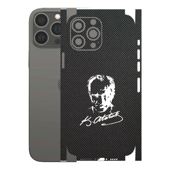 Kapps Iphone 13 Pro Max ile Uyumlu Bumper Serisi Premium Kaplama 360  Atatürk İmzalı Siyah ürün görseli 1