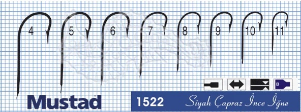 Mustad Olta İğnesi 1522 100lü ürün görseli 1