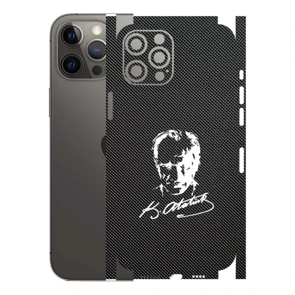 Kapps Iphone 12 Pro Max ile Uyumlu Bumper Serisi Premium Kaplama 360  Atatürk İmzalı Siyah ürün görseli 1