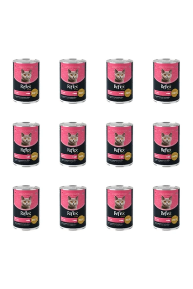 Reflex Plus Konserve Pate Somonlu Yavru Kedi Maması 395 Gr*12 ADET ürün görseli 1