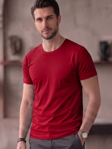 Bisiklet Yaka Basic Tişört (SlimFit) ürün görseli 1