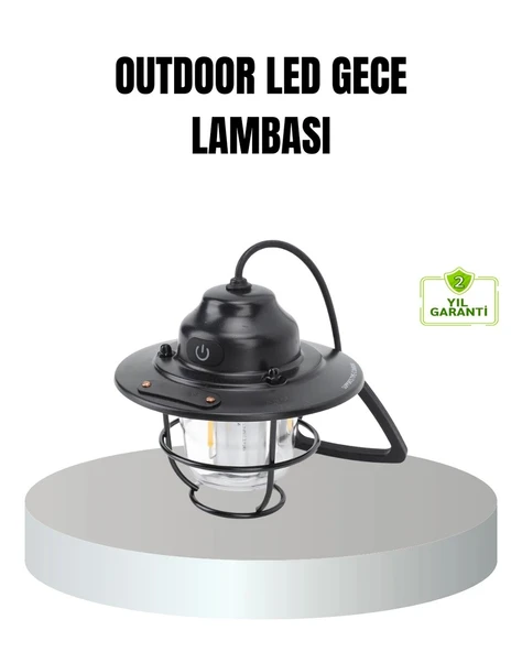 Retro Kamp Lambası Su Geçirmez Taşınabilir Gece Işığı Uzun Pil Ömürlü ürün görseli 1