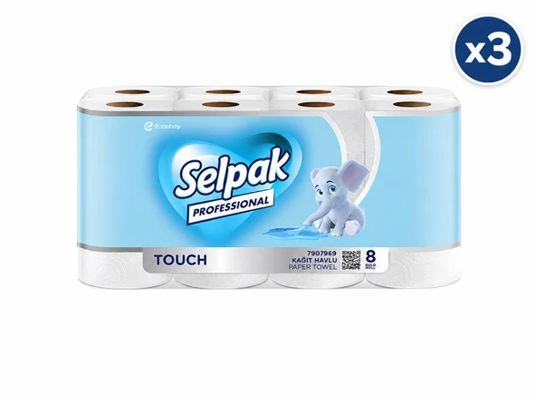 Selpak Professional Touch Kağıt Havlu 8'li x 3 Paket ürün görseli 1