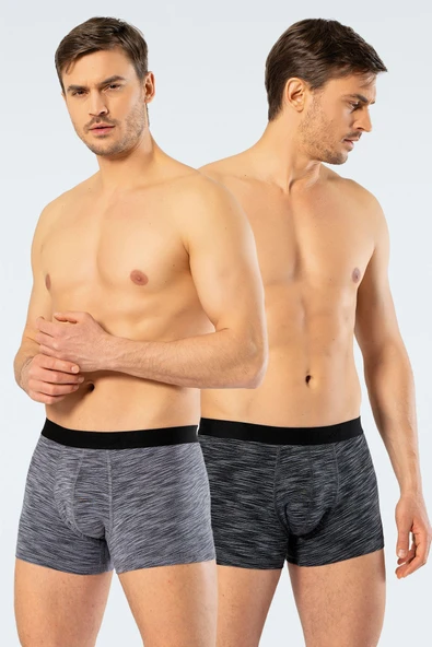 Cacharel Erkek 2'li Inkjet Boxer 1324/Gri-Siyah ürün görseli 1