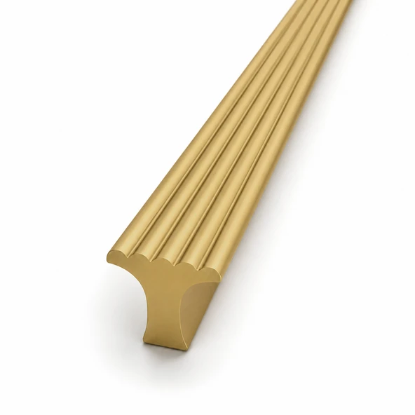 Özen (1 Adet) Mat Sarı 992 mm Çizgili Metal Modern Mobilya Dolap Çekmece Kulbu Çizgili Dolap Kulpu ürün görseli 1