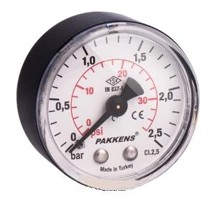 Pakkens 40x25 Kuru Arkadan Çıkışlı Manometre ürün görseli 1
