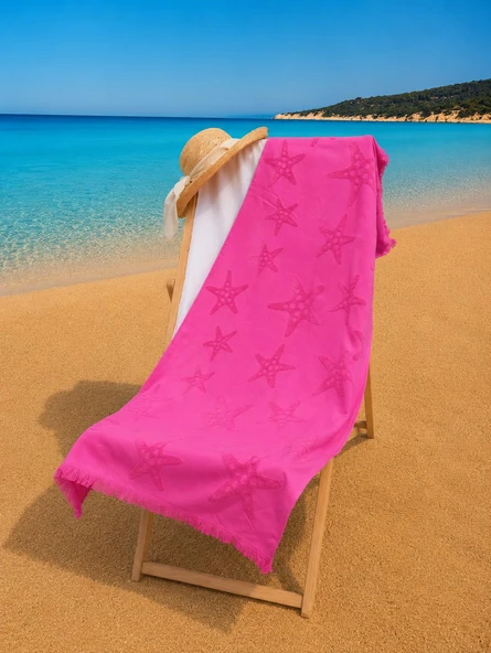 70x140 cm Jakarlı Desenli Modern Tasarım Unisex Plaj Havlusu Baveno ürün görseli 1
