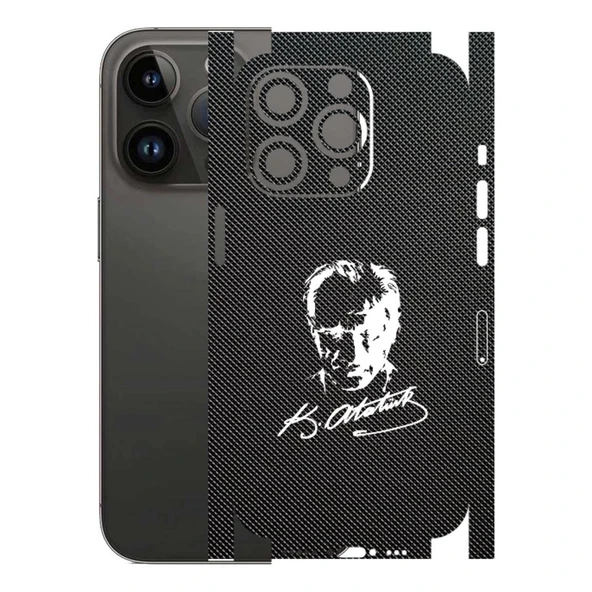 Kapps Iphone 14 Pro ile Uyumlu Bumper Serisi Premium Kaplama 360  Atatürk İmzalı Siyah ürün görseli 1
