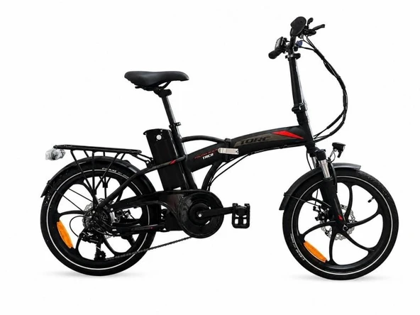 TORC TRC 8  ELEKTRİKLİ KATLANIR BİSİKLET 420H MD 20 JANT 7 VİTES SİYAH KIRMIZI ürün görseli 1