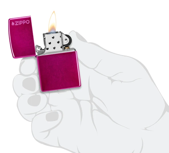 Zippo Candy Raspberry Matte Logo Dizayn Çakmak - Resim 4