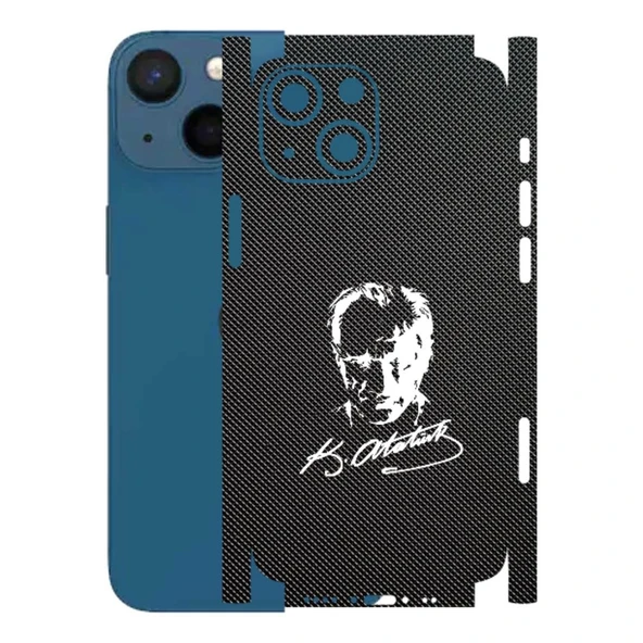 Kapps Iphone 13 Mini ile Uyumlu Bumper Serisi Premium Kaplama 360  Atatürk İmzalı Siyah ürün görseli 1