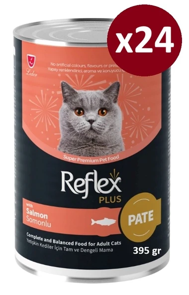 Reflex Plus Konserve Pate Somonlu Yetişkin Kedi Maması 395 G*24 ADET ürün görseli 1