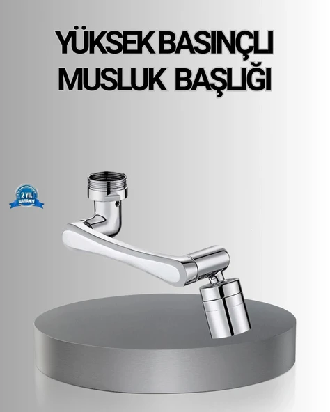 1080° Dönebilen Musluk Başlığı Robotik Kol Havalandırıcı Çok Yönlü Su Yönlendirme ürün görseli 1