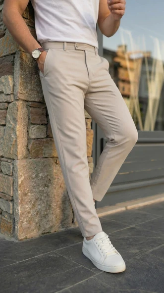 Erkek Slim Fit Dilli Kumaş Pantolon - Resim 2