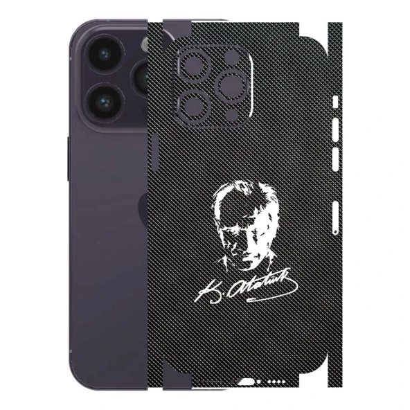Kapps Iphone 14 Pro Max ile Uyumlu Bumper Serisi Premium Kaplama 360  Atatürk İmzalı Siyah ürün görseli 1