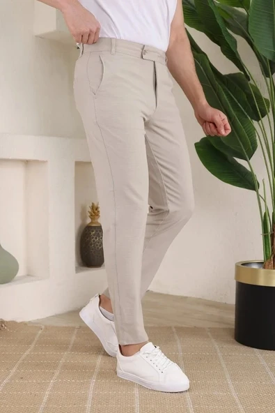 Erkek Slim Fit Dilli Kumaş Pantolon - Resim 4