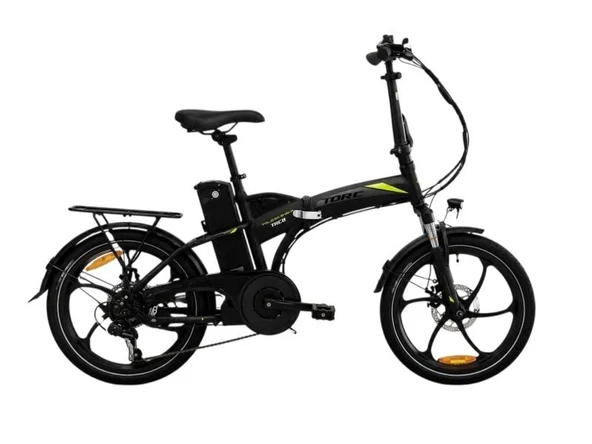TORC TRC 8  ELEKTRİKLİ KATLANIR BİSİKLET 420H MD 20 JANT 7 VİTES SİYAH YEŞİL ürün görseli 1