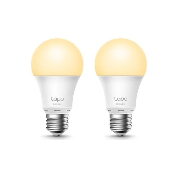 TP-LİNK Tapo L510E(2-pack) | Akıllı Wi-Fi Ampul | 806 Lümen | E27 | 8.3W | Kısılabilir Sıcak Beyaz Işık | Enerji Tasarruflu | Alexa & Google Home Uyumlu | Hub Gerektirmez | Uygulama ile Işık Kontrolü ürün görseli 1