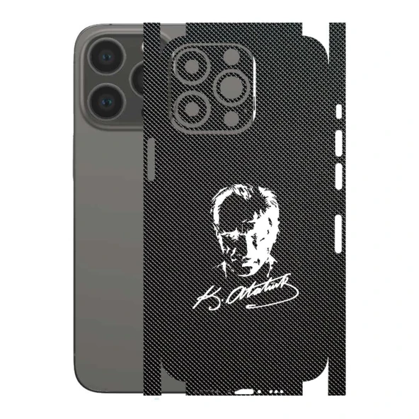 Kapps Iphone 13 Pro ile Uyumlu Bumper Serisi Premium Kaplama 360  Atatürk İmzalı Siyah ürün görseli 1