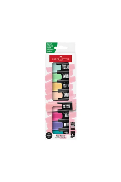 PASTEL MİNİ TEXTLİNER 8 Lİ FOSFORLU KALEM ürün görseli 1