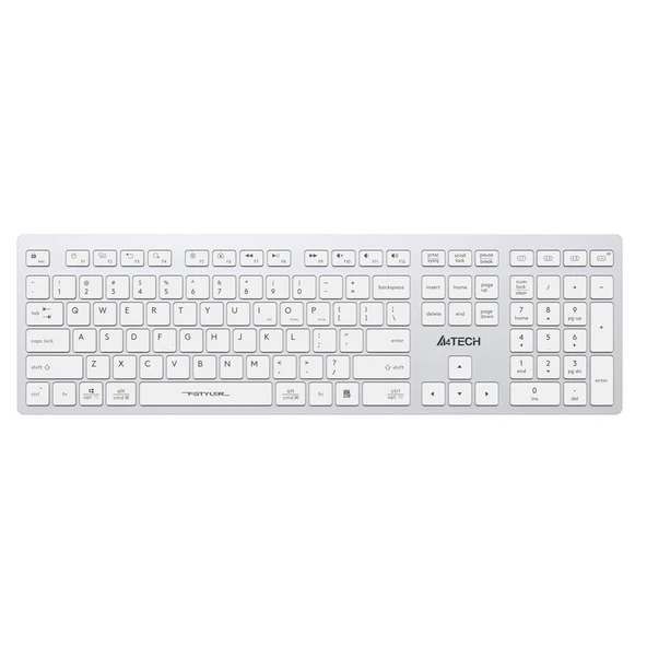 A4 Tech Fstyler FBX50C Beyaz Bluetooth+2.4G Nano Fn Şarjlı Multimedya Klavye ürün görseli 1