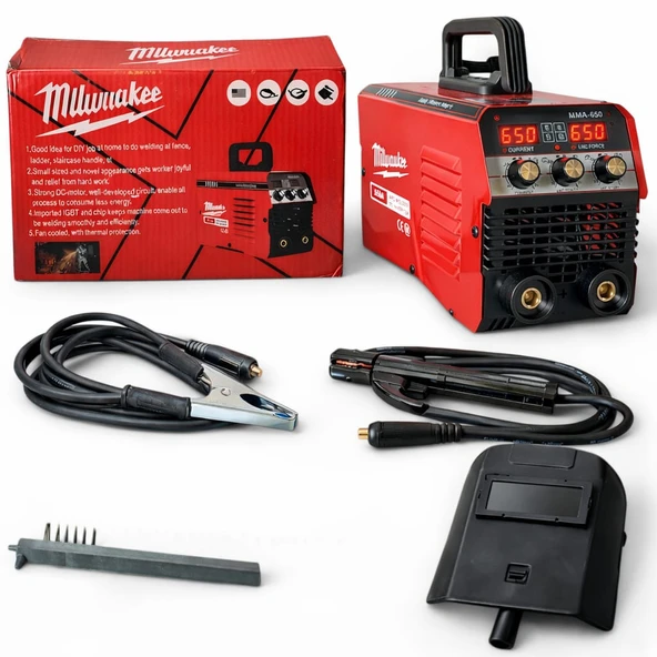 650 Amper İnverter Kaynak Makinesi 2 Dijital Göstergeli 7/24 Kullanım Full Set (Maske+Kablo+Çekiç) ürün görseli 1