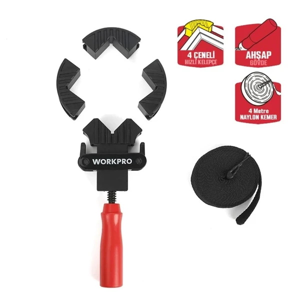 WORKPRO WP232044 4M Ayarlanabilir Bant Tipi Dört Köşeli Profesyonel İşkence ürün görseli 1