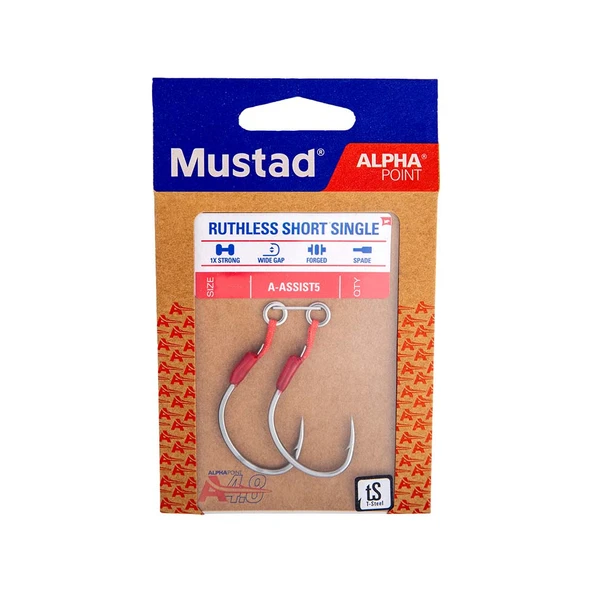 Mustad Alpha Point Ruthless Short Single Asist Olta İğnesi A-ASSIST5 ürün görseli 1