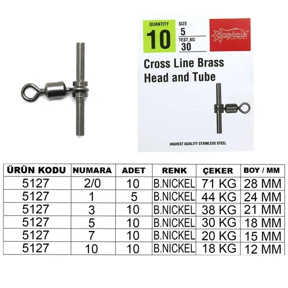 5127 Tube T Fırdöndü 10lu Paket Black Nikel