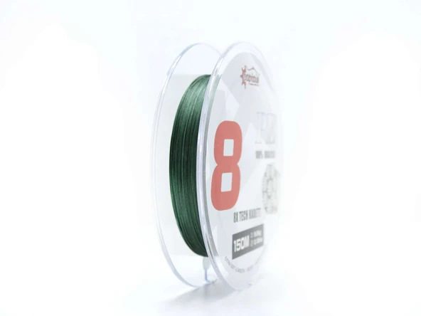 Captain X8 Kadett Tech PE 8 Örgü Spin İpi 150mt Dark Green ürün görseli 1